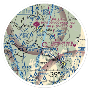 Simpson Airport (9W3) VFR Sectional Sticker (20 mile)