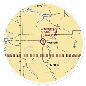 Winifred Airport (9S7) VFR Sectional Sticker (20 mile)