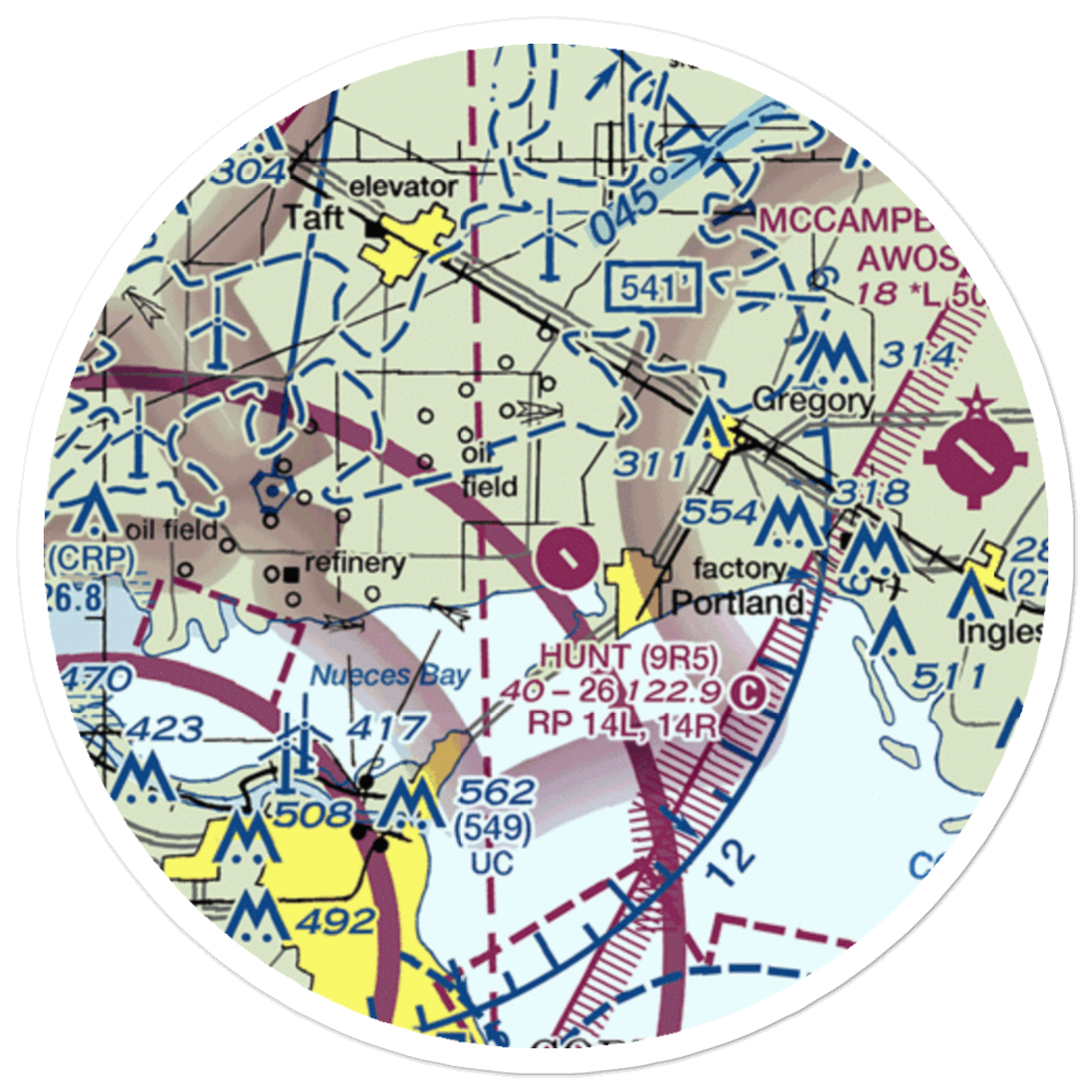 Hunt Airport (9R5) VFR Sectional Sticker (20 mile) 