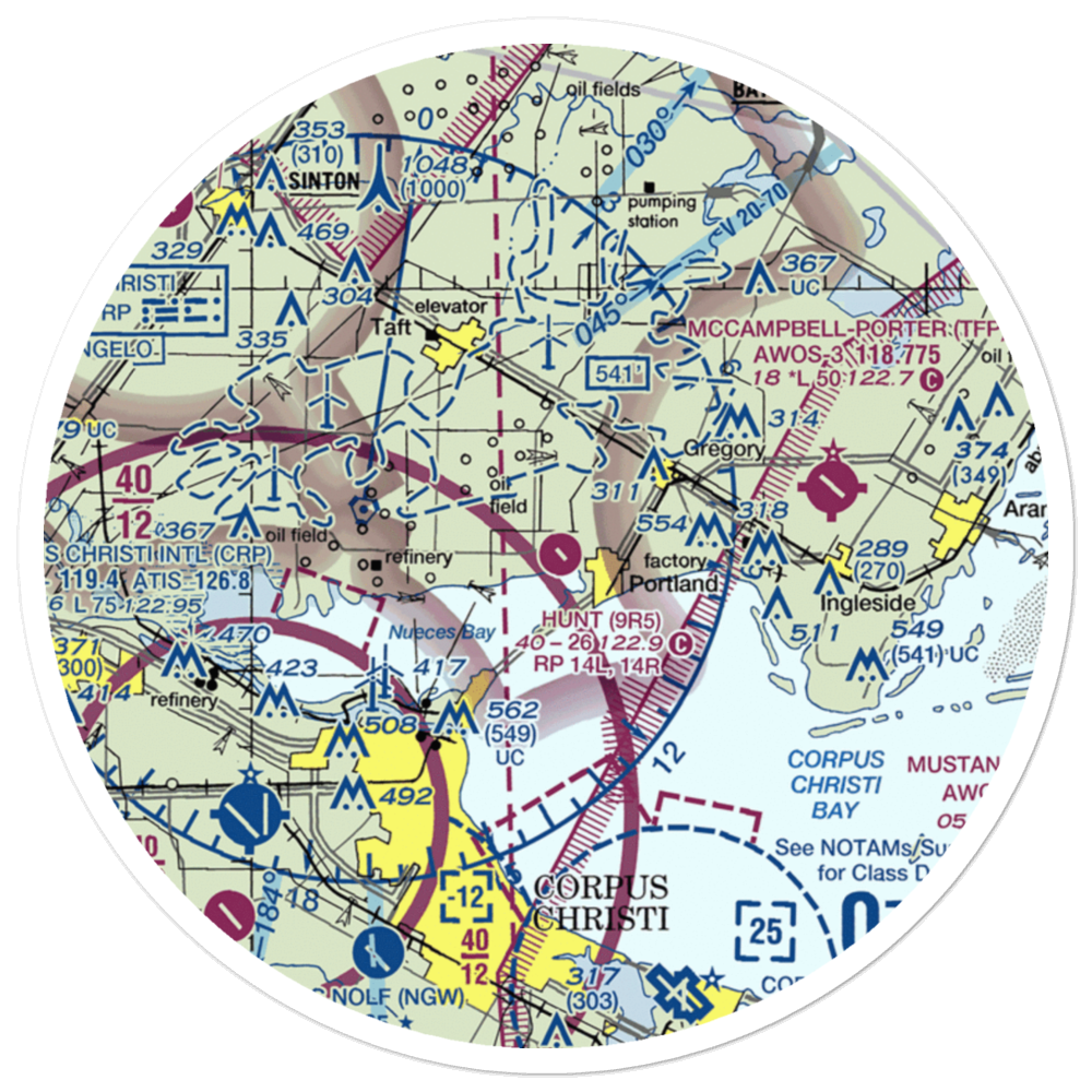 Hunt Airport (9R5) VFR Sectional Sticker (30 mile) 