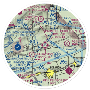 Farmers Pride Airport (9N7) VFR Sectional Sticker (20 mile)