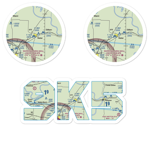 Slater Memorial Airport (9K5) VFR Sectional Sticker Pack