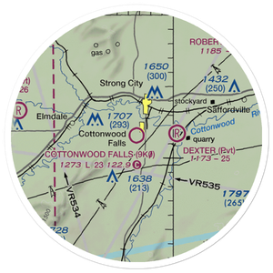 Chase County Airport (9K0) VFR Sectional Sticker (20 mile)