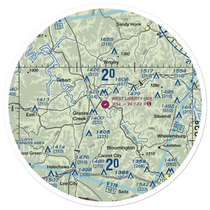 West Liberty Airport (9I3) VFR Sectional Sticker (30 mile)