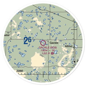 Gackle Municipal Airport (9G9) VFR Sectional Sticker (20 mile)