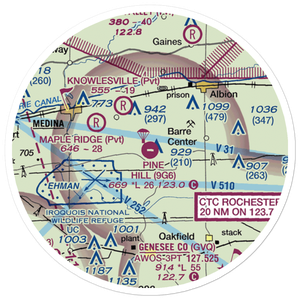 Pine Hill Airport (9G6) VFR Sectional Sticker (20 mile)