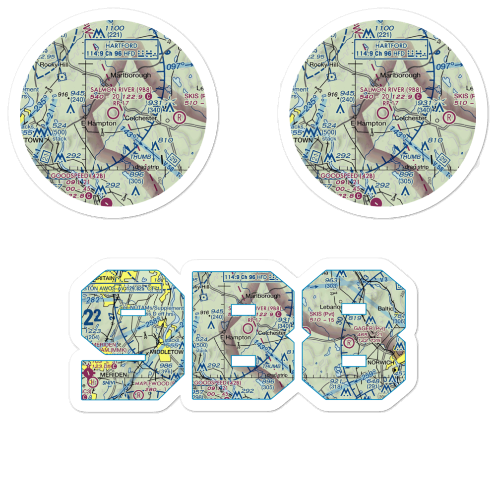 Salmon River Airfield (9B8) VFR Sectional Sticker Pack 