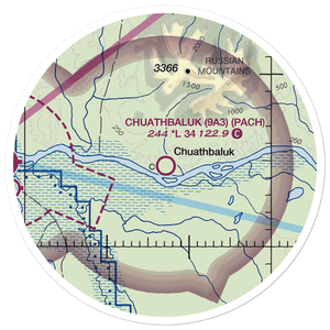 Chuathbaluk Airport (9A3) VFR Sectional Sticker (20 mile)
