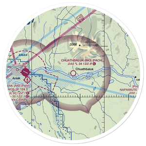 Chuathbaluk Airport (9A3) VFR Sectional Sticker (30 mile)