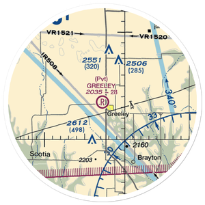 Greeley Municipal Airport (99Y) VFR Sectional Sticker (20 mile)