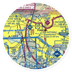 Pomona Superior Court Heliport (99L) VFR Sectional Sticker (20 mile)