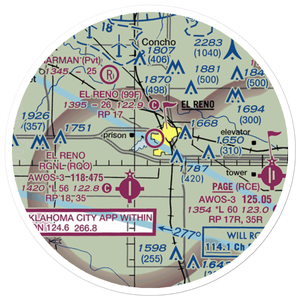 El Reno Airport (99F) VFR Sectional Sticker (20 mile)