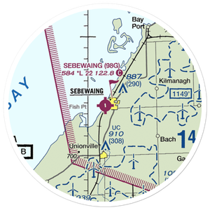 Sebewaing Township Airport (98G) VFR Sectional Sticker (20 mile)