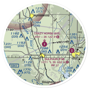 Crazy Horse Municipal Airport (97F) VFR Sectional Sticker (20 mile)