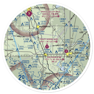 Crazy Horse Municipal Airport (97F) VFR Sectional Sticker (30 mile)