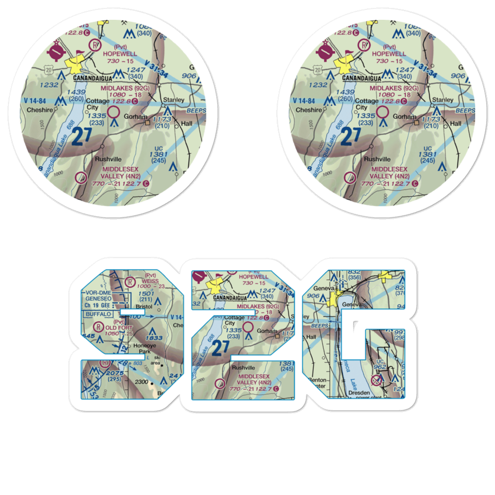 Midlakes Airport (92G) VFR Sectional Sticker Pack 