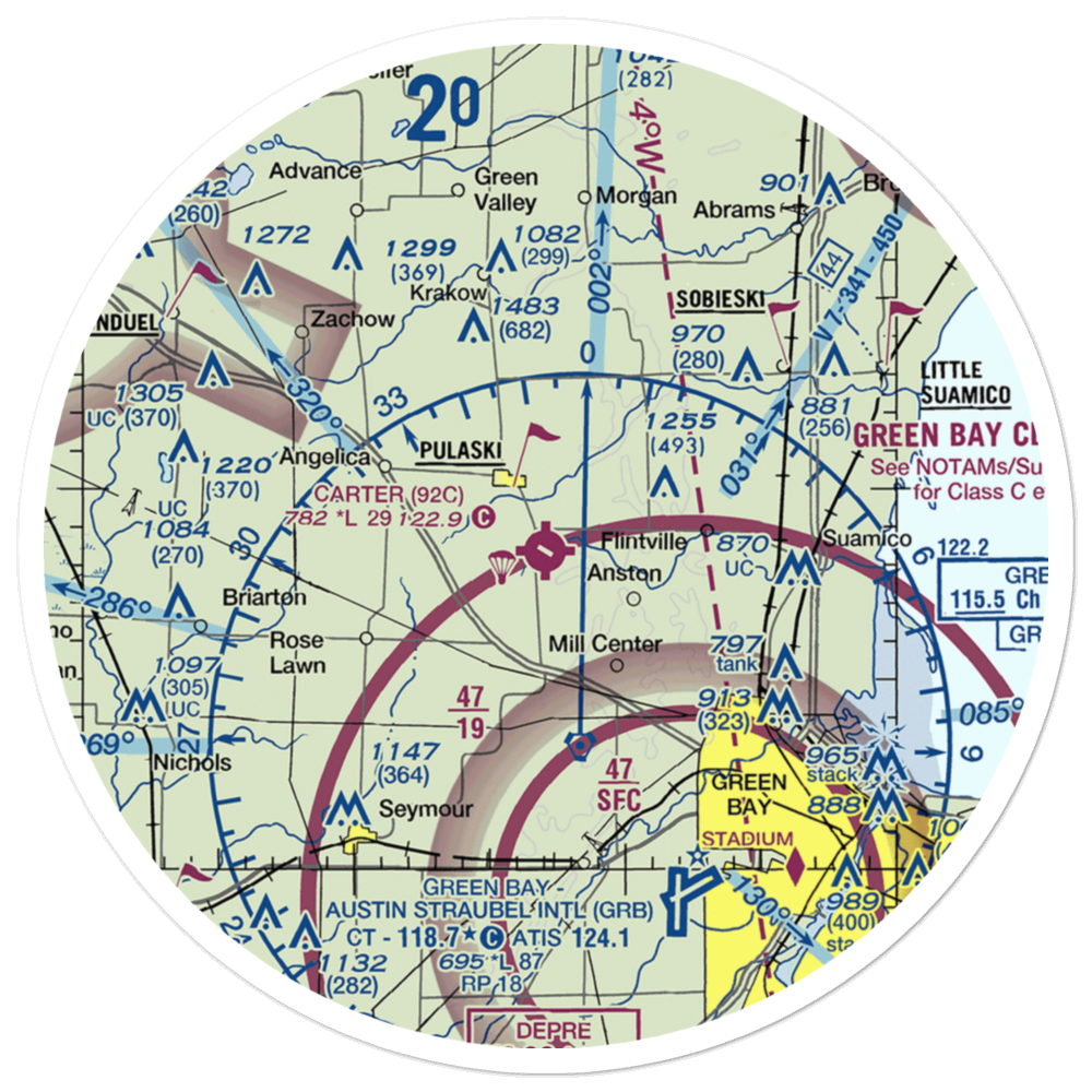 Carter Airport (92C) VFR Sectional Sticker (30 mile) 