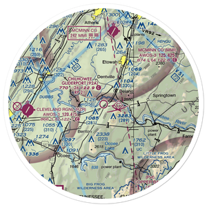 Chilhowee Gliderport (92A) VFR Sectional Sticker (30 mile)