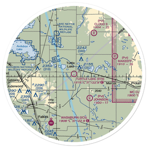 Turtle Lake Municipal Airport (91N) VFR Sectional Sticker (30 mile)