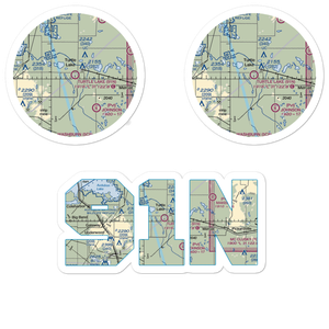 Turtle Lake Municipal Airport (91N) VFR Sectional Sticker Pack
