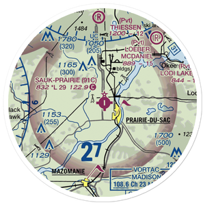 Sauk-Prairie Airport (91C) VFR Sectional Sticker (20 mile)