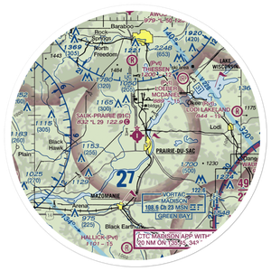 Sauk-Prairie Airport (91C) VFR Sectional Sticker (30 mile)