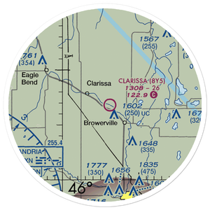 Clarissa Municipal Airport (8Y5) VFR Sectional Sticker (20 mile)