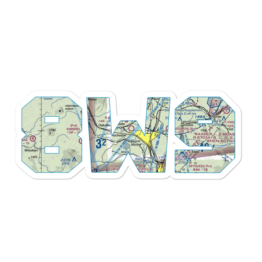 R & K Skyranch Airport (8W9) VFR Sectional Sticker 
