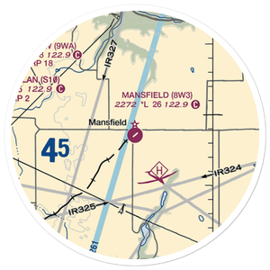 Mansfield Airport (8W3) VFR Sectional Sticker (20 mile)