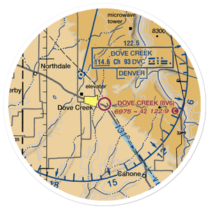 Dove Creek Airport (8V6) VFR Sectional Sticker (20 mile)
