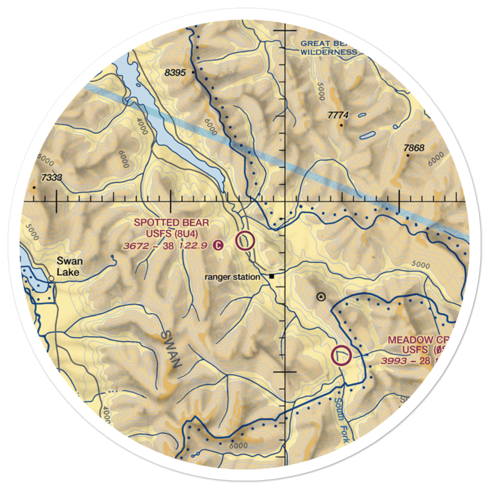 Spotted Bear /Usfs/ Airport (8U4) VFR Sectional Sticker (30 mile) 
