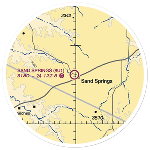 Sand Springs Strip (8U1) VFR Sectional Sticker (20 mile)