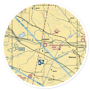 Ryegate Airport (8U0) VFR Sectional Sticker (30 mile)