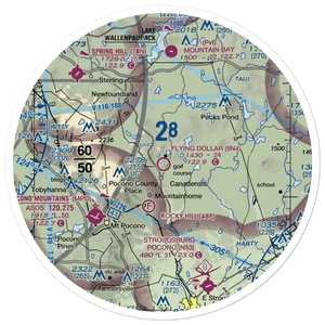Flying Dollar Airport (8N4) VFR Sectional Sticker (30 mile)
