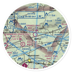 Grimes Airport (8N1) VFR Sectional Sticker (20 mile)