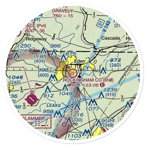 Rockingham County Heliport (8N0) VFR Sectional Sticker (20 mile)