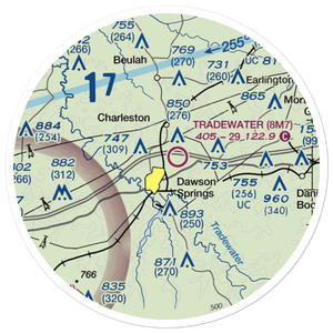 Tradewater Airport (8M7) VFR Sectional Sticker (20 mile)