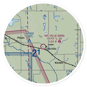 Mc Ville Municipal Airport (8M6) VFR Sectional Sticker (20 mile)
