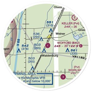 Sally Wofford Airport (8M2) VFR Sectional Sticker (20 mile)