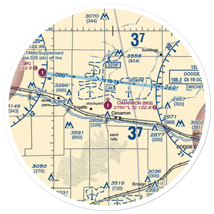 Cimarron Municipal Airport (8K8) VFR Sectional Sticker (30 mile)