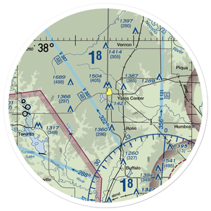 Yates Center Airport (8K5) VFR Sectional Sticker (30 mile)