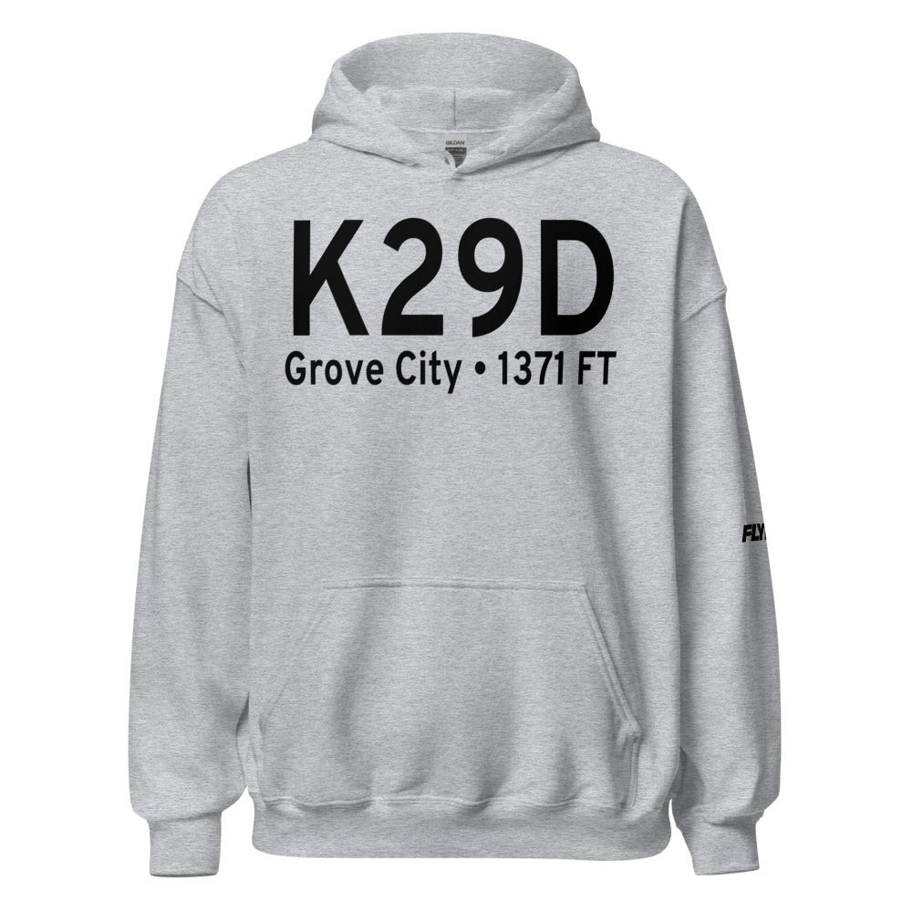 Grove City Airport (K29D) ICAO Hoodie Sweatshirt 
