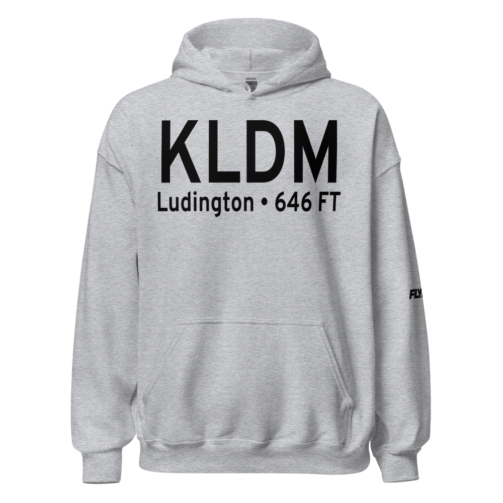 Mason County Airport (KLDM) ICAO Hoodie Sweatshirt 