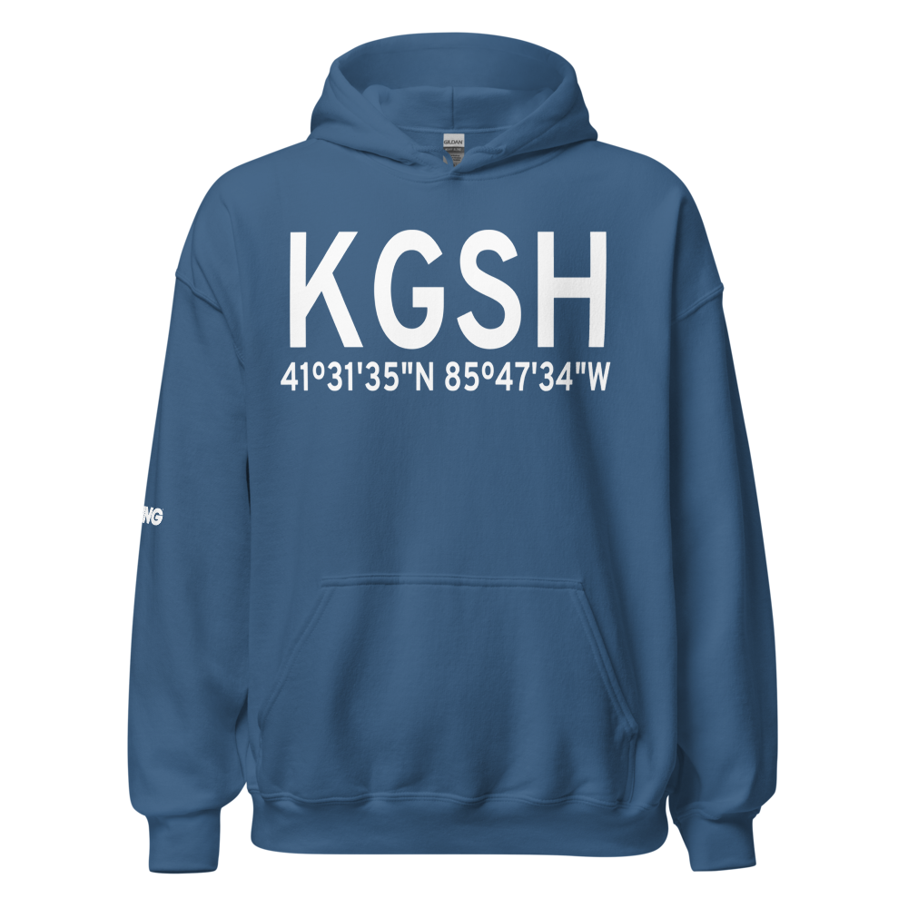 Goshen Municipal Airport (KGSH) ICAO Hoodie Sweatshirt 