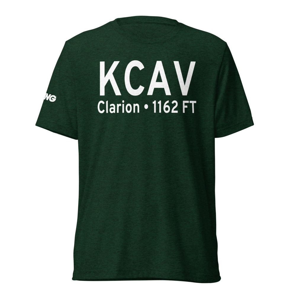 Clarion Municipal Airport (KCAV) ICAO Tri-blend T-Shirt 