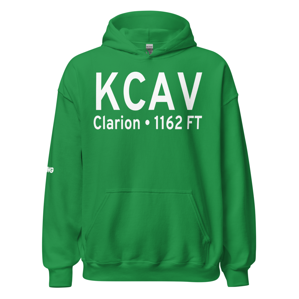 Clarion Municipal Airport (KCAV) ICAO Hoodie Sweatshirt 