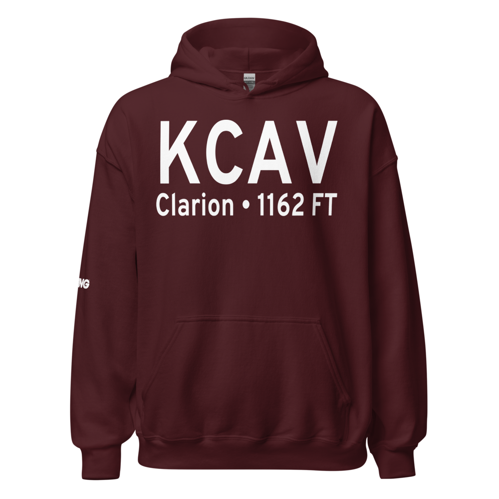Clarion Municipal Airport (KCAV) ICAO Hoodie Sweatshirt 