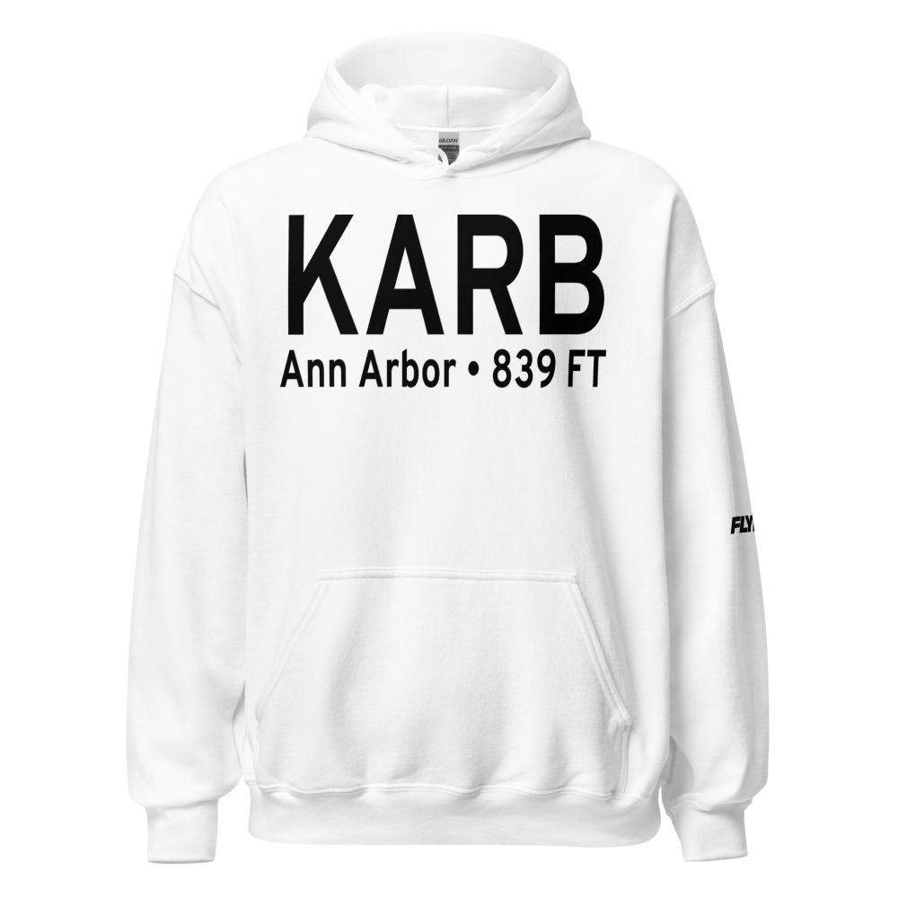 Ann Arbor Municipal Airport (KARB) ICAO Hoodie Sweatshirt 