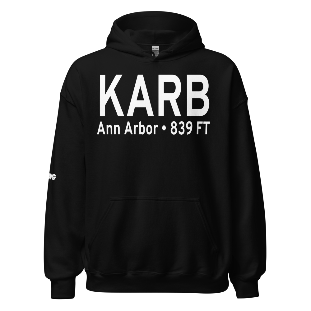 Ann Arbor Municipal Airport (KARB) ICAO Hoodie Sweatshirt 