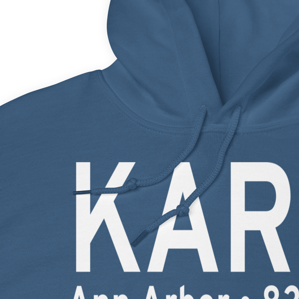 Ann Arbor Municipal Airport (KARB) ICAO Hoodie Sweatshirt 